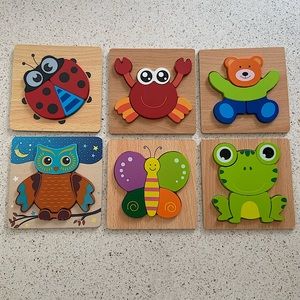 Wooden Puzzles set of 6, Animals